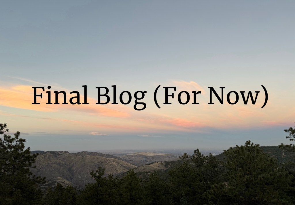 Final Blog (For&nbsp;Now)